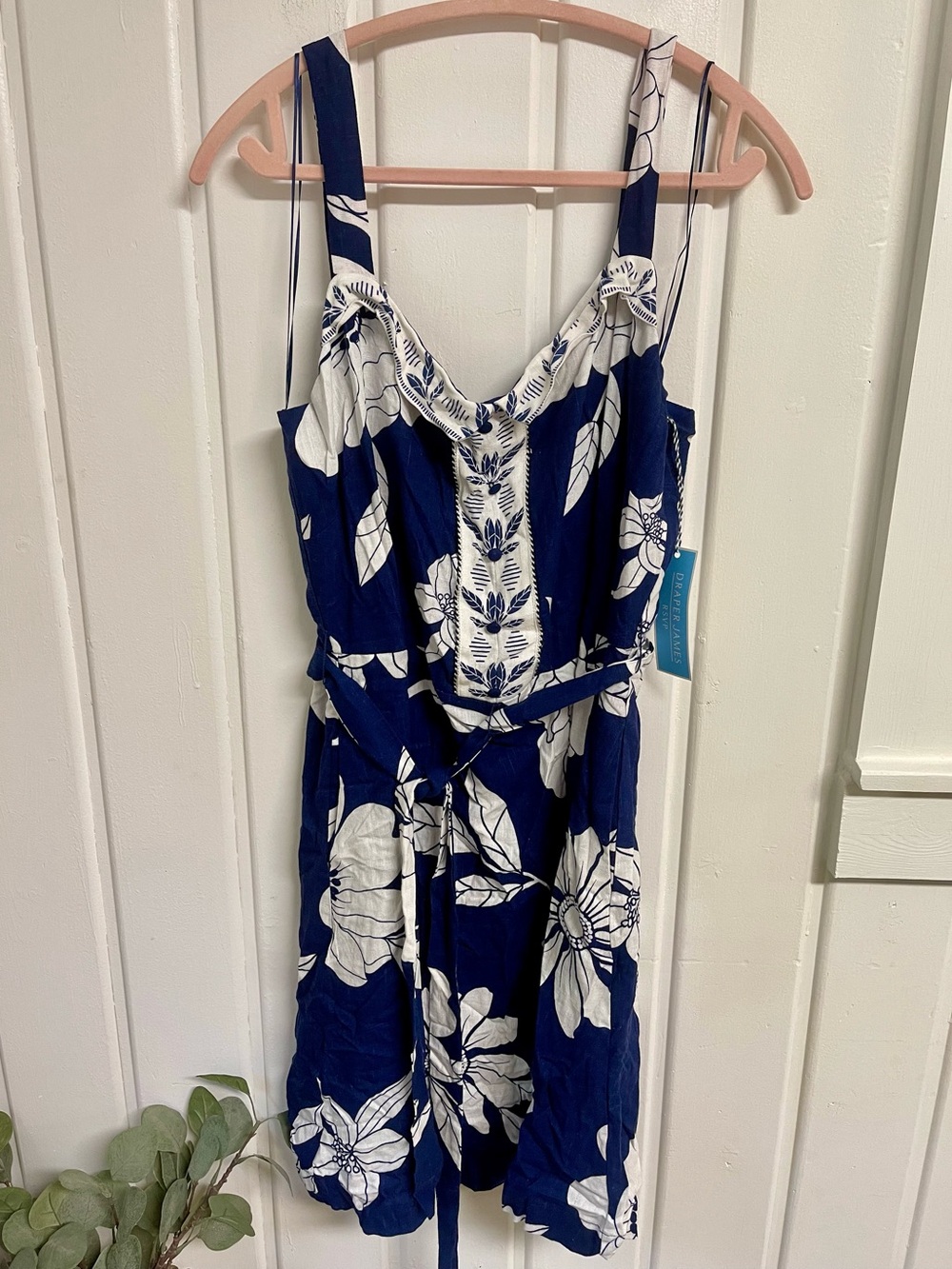 Draper James Navy & White Floral Sundress